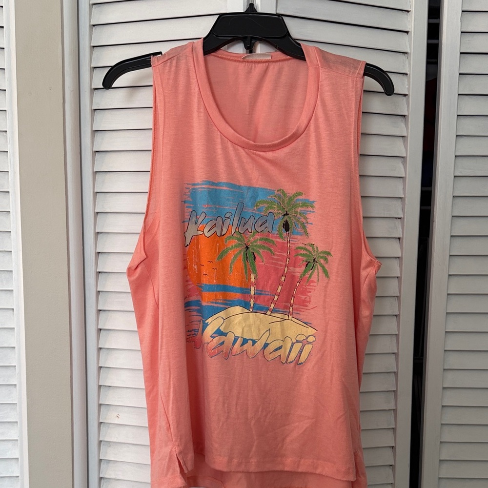 Hawaii Graphic Coral Tank Top